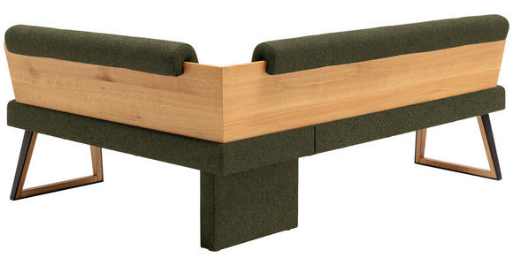 ECKBANK 165/215 cm  in Grün, Wildeiche  - Wildeiche/Schwarz, Design, Holz/Textil (165/215cm) - Venda