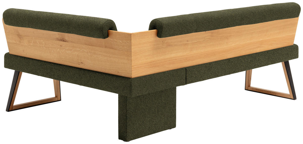 ECKBANK 155/195 cm  in Grün, Wildeiche  - Wildeiche/Schwarz, Design, Holz/Textil (155/195cm) - Venda