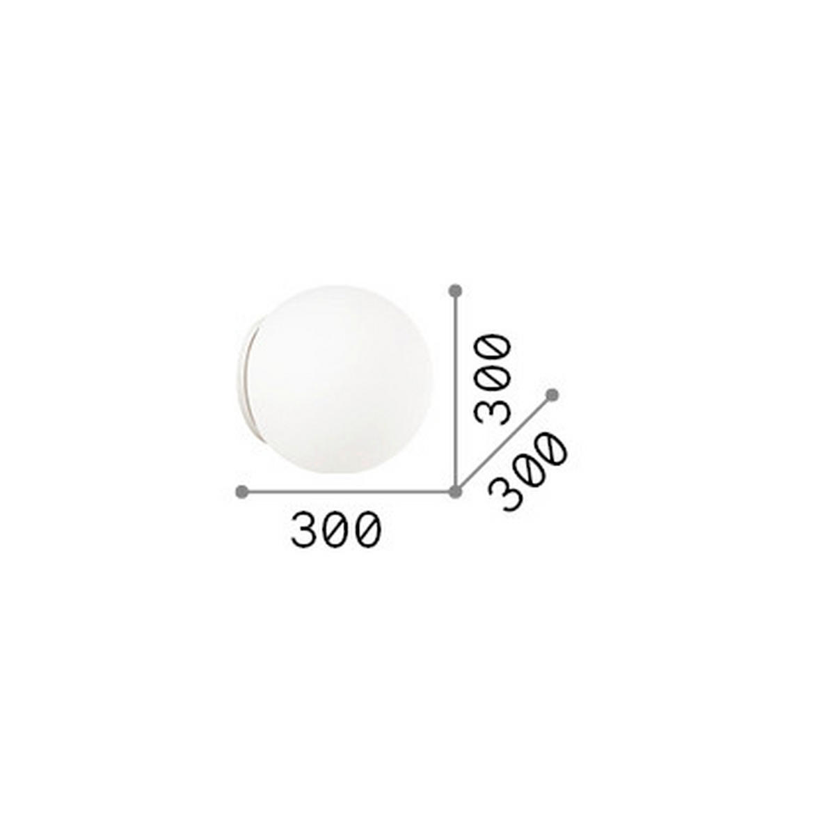 WANDLEUCHTE Mapa Bianco 30/30 cm   - Weiß, Basics, Glas (30/30cm) - Ideal Lux