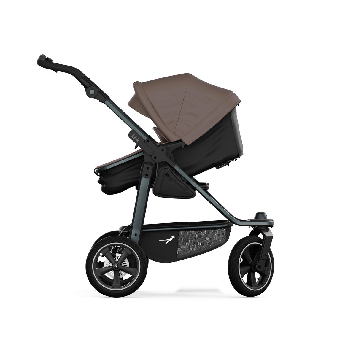 KOMBIKINDERWAGEN  mono3 2-in-1 Kombikinderwagen  braun  - Schwarz/Braun, Basics, Textil/Metall (57/111/120cm) - TFK