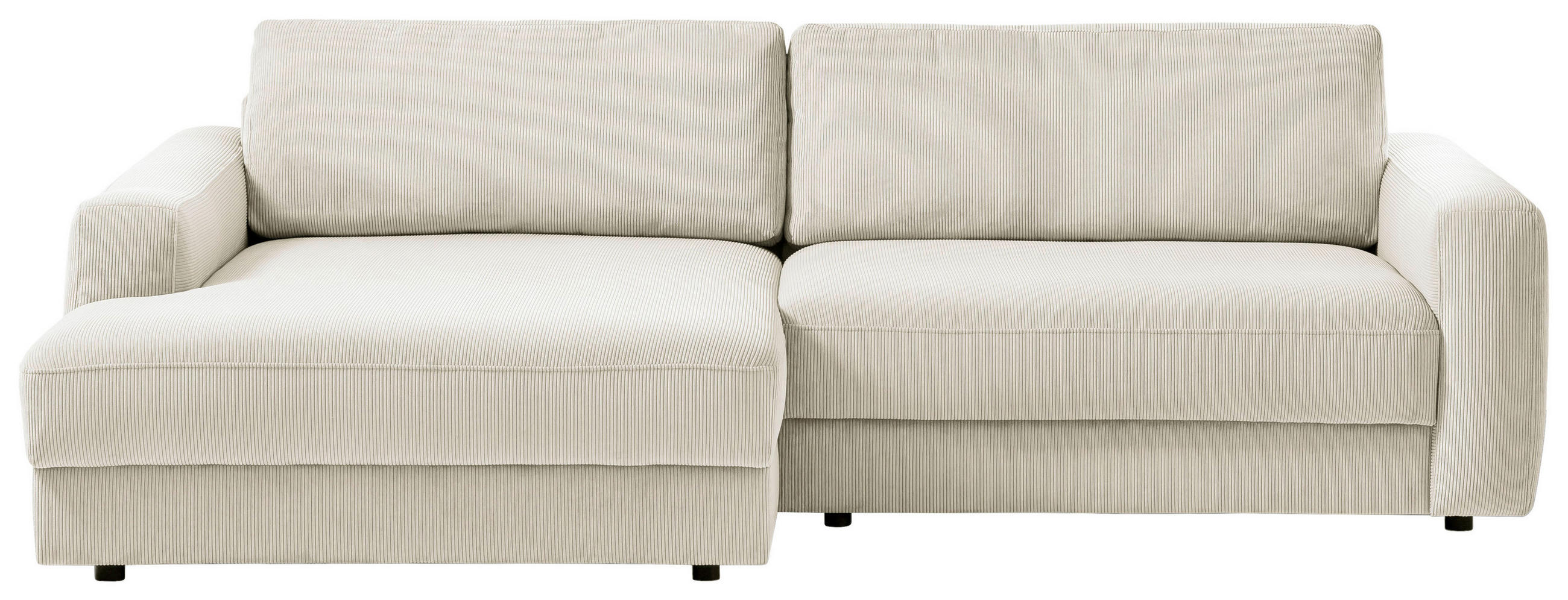 ECKSOFA in Cord Creme  176/250 cm  - Creme/Schwarz, MODERN, Textil (176/250cm) - Trendmanufaktur
