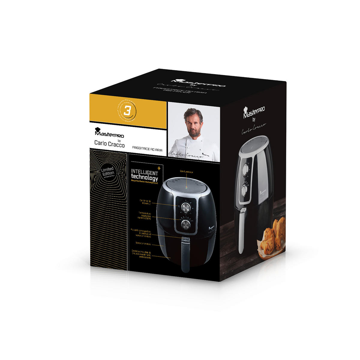 HEIßLUFTFRITTEUSE 3.4 L  - Schwarz, Basics, Kunststoff (36,7/30,5/30,5cm) - Masterpro