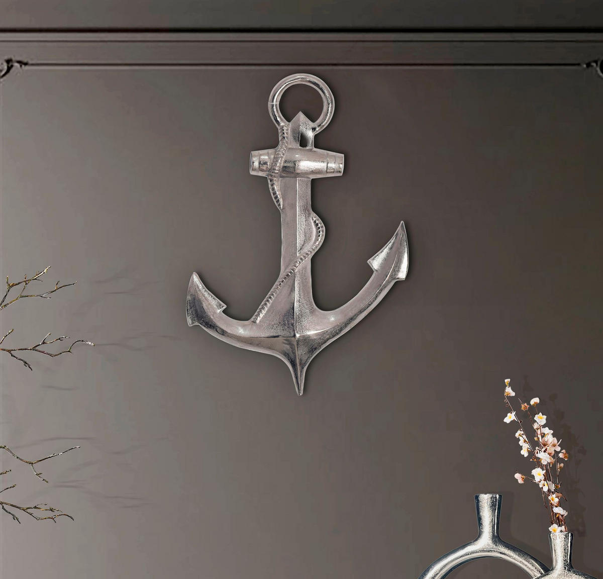 WANDDEKO  - Silberfarben, Design, Metall (47/70/4cm) - Livetastic