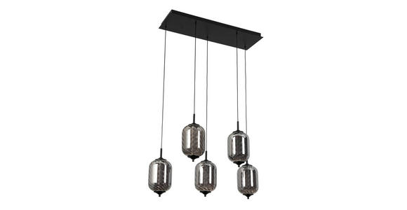 LED-HÄNGELEUCHTE 73/23/120 cm - Chromfarben/Schwarz, Design, Glas/Metall (73/23/120cm) - Novel
