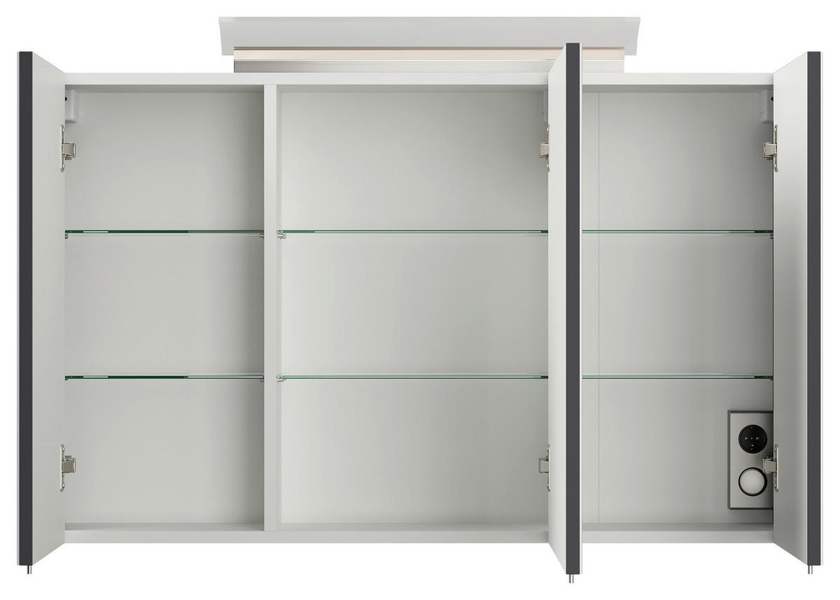 SPIEGELSCHRANK 120/62,5/17 cm  - Graphitfarben, MODERN, Glas/Holzwerkstoff (120/62,5/17cm) - MID.YOU