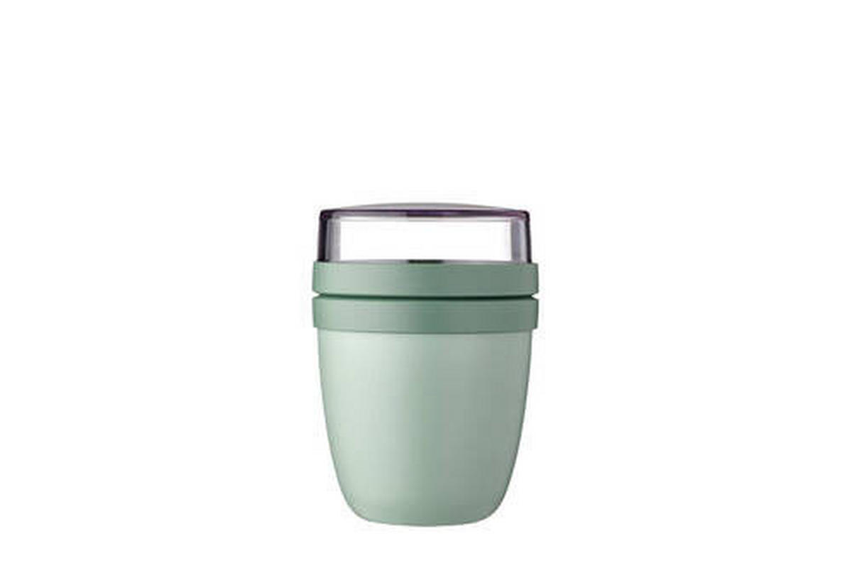 CESTOVNÍ KELÍMEK NA JOGURT   - šalvějově zelená, Konvenční, plast (9,1/9,1/12,8cm) - Mepal