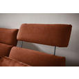 ECKSOFA in Flachgewebe Rostfarben  152/259 cm  - Rostfarben/Schwarz, Design, Textil/Metall (152/259cm) - Dieter Knoll