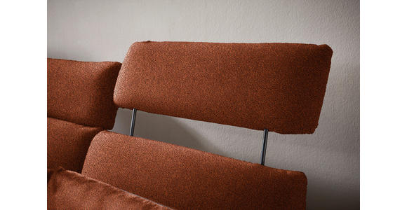 ECKSOFA in Flachgewebe Rostfarben 152/259 cm - Rostfarben/Schwarz, Design, Textil/Metall (152/259cm) - Dieter Knoll