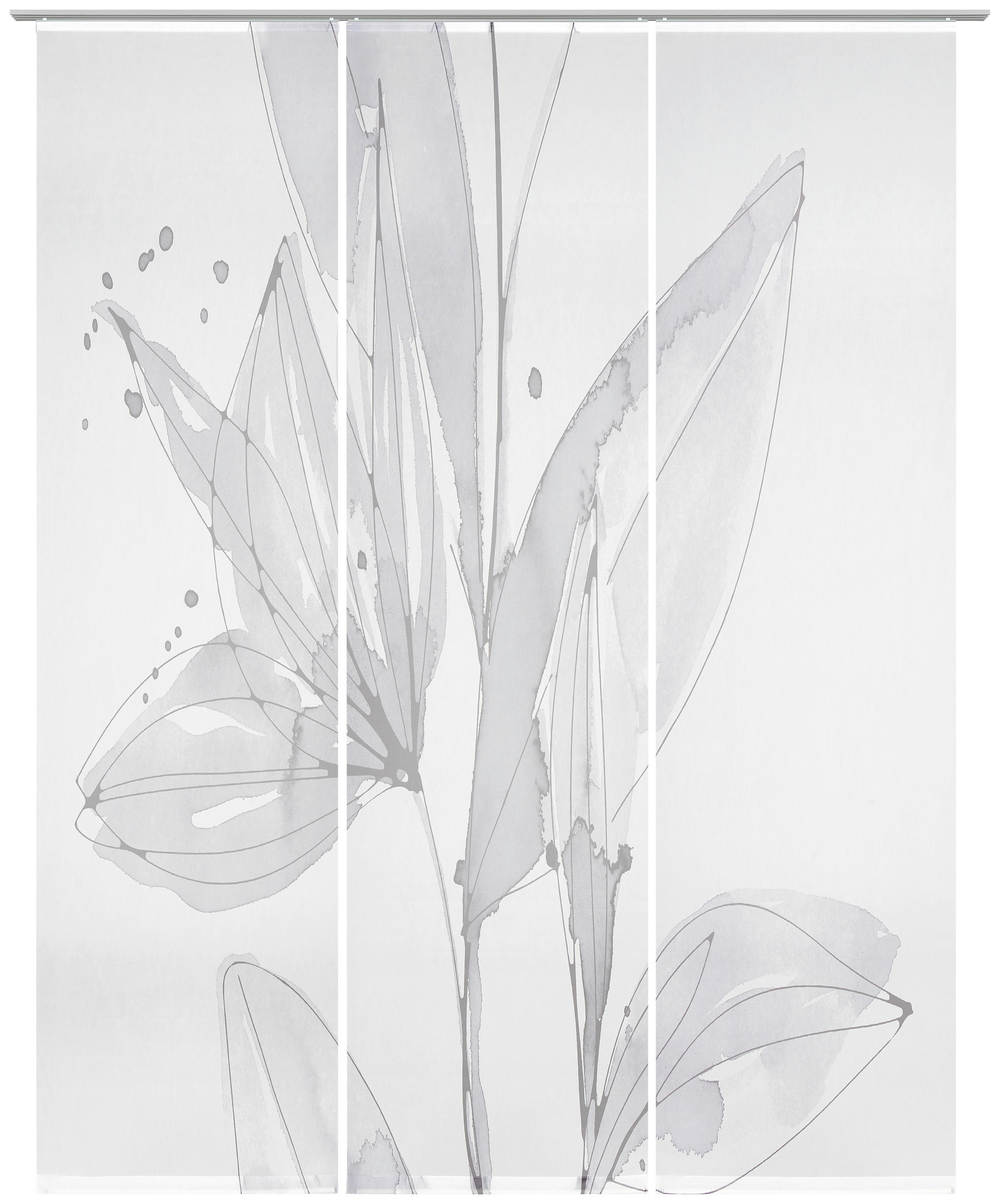 FLÄCHENVORHANG 3 Stück halbtransparent 60/245 cm - Anthrazit, Design, Textil (60/245cm) - Novel