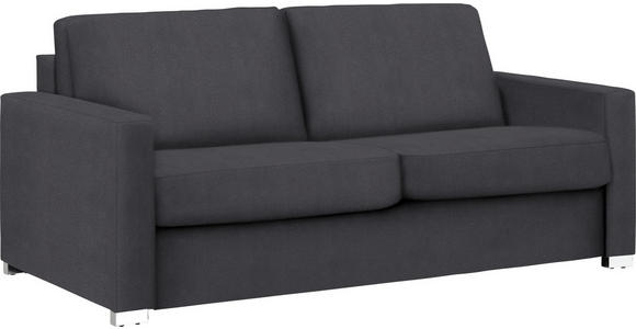 SCHLAFSOFA Flachgewebe Dunkelgrau - Chromfarben/Dunkelgrau, KONVENTIONELL, Textil/Metall (188/86/97cm) - Novel