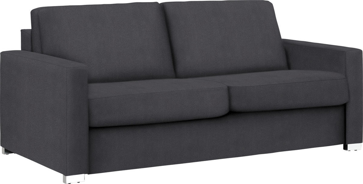 SCHLAFSOFA in Textil Dunkelgrau  - Chromfarben/Dunkelgrau, Konventionell, Textil/Metall (188/86/97cm) - Novel