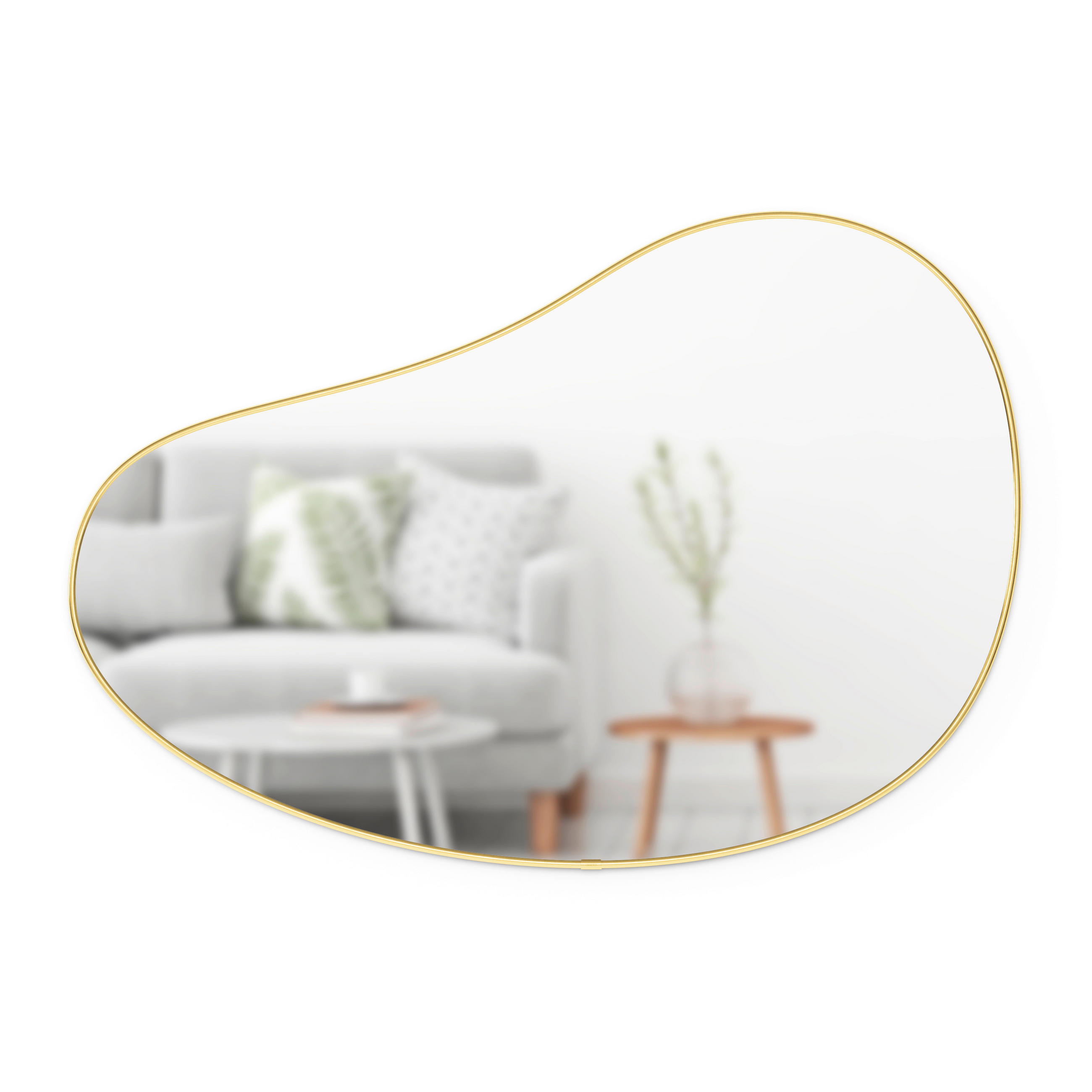 WANDSPIEGEL 92/61/3 cm in formgebogen - Goldfarben, Basics, Glas/Metall (92/61/3cm) - Umbra