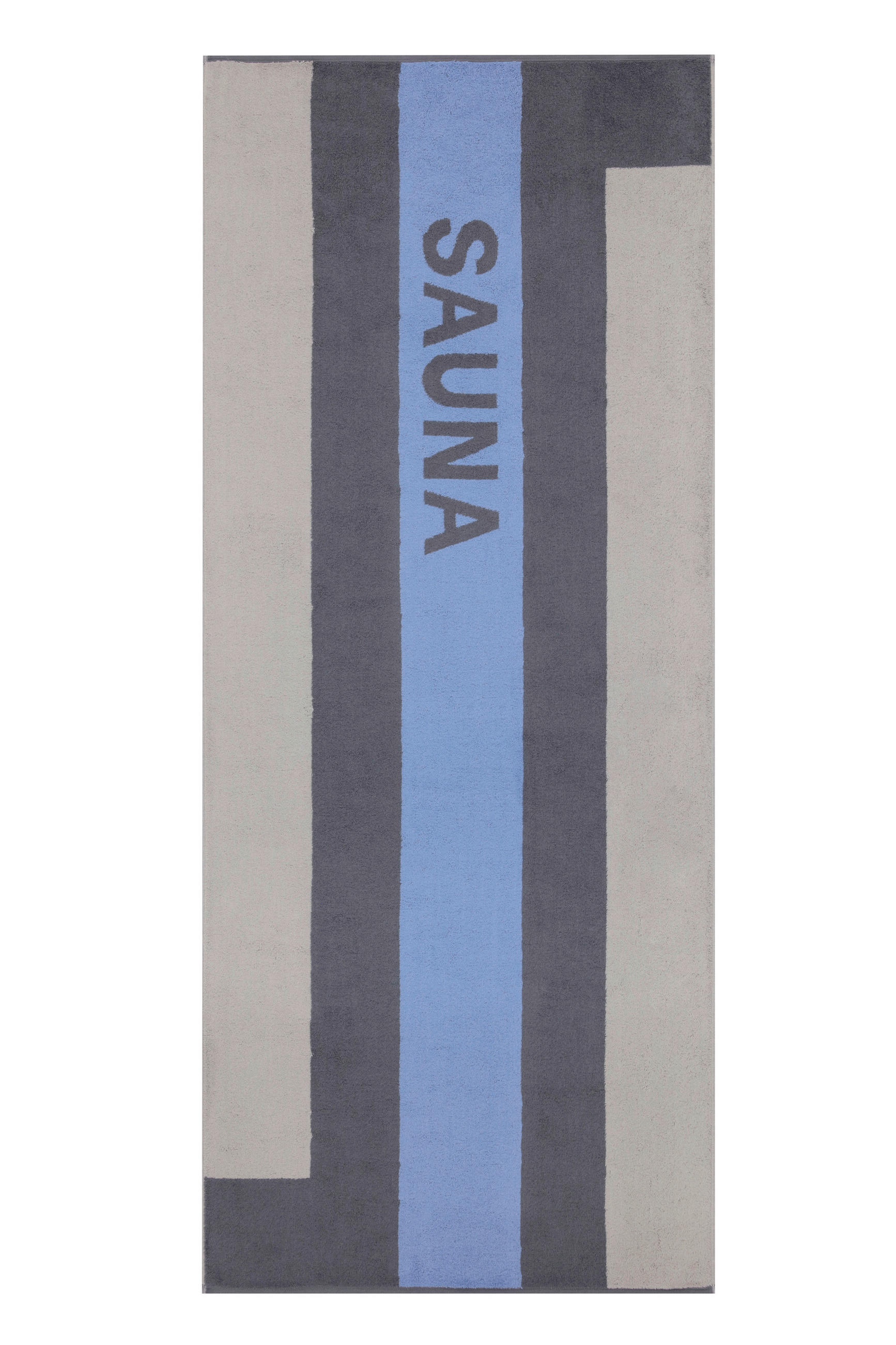 SAUNATUCH SAUNA Blau, Grau, Hellgrau  - Blau/Hellgrau, Basics, Textil (80/200cm) - Cawoe
