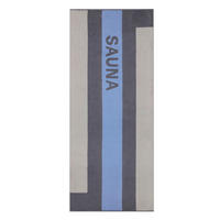SAUNATUCH SAUNA Blau, Grau, Hellgrau  - Blau/Hellgrau, Basics, Textil (80/200cm) - Cawoe