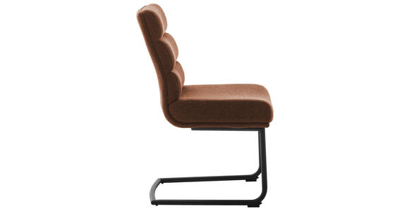 SCHWINGSTUHL in Stahl Webstoff - Rostfarben/Schwarz, Design, Textil/Metall (47/90/64cm) - Dieter Knoll