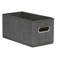 KOŠÍK DO REGÁLU, sivá - sivá/béžová, Basics, kartón/kov (31/15/15cm) - Homeware