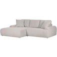 ECKSOFA Schlammfarben Flachgewebe  - Schlammfarben/Schwarz, KONVENTIONELL, Kunststoff/Textil (195/286cm) - Carryhome