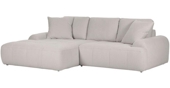 ECKSOFA Schlammfarben Flachgewebe  - Schlammfarben/Schwarz, KONVENTIONELL, Kunststoff/Textil (195/286cm) - Carryhome