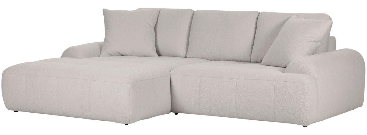 ECKSOFA in Flachgewebe Schlammfarben  - Schlammfarben/Schwarz, Konventionell, Kunststoff/Textil (195/286cm) - Carryhome