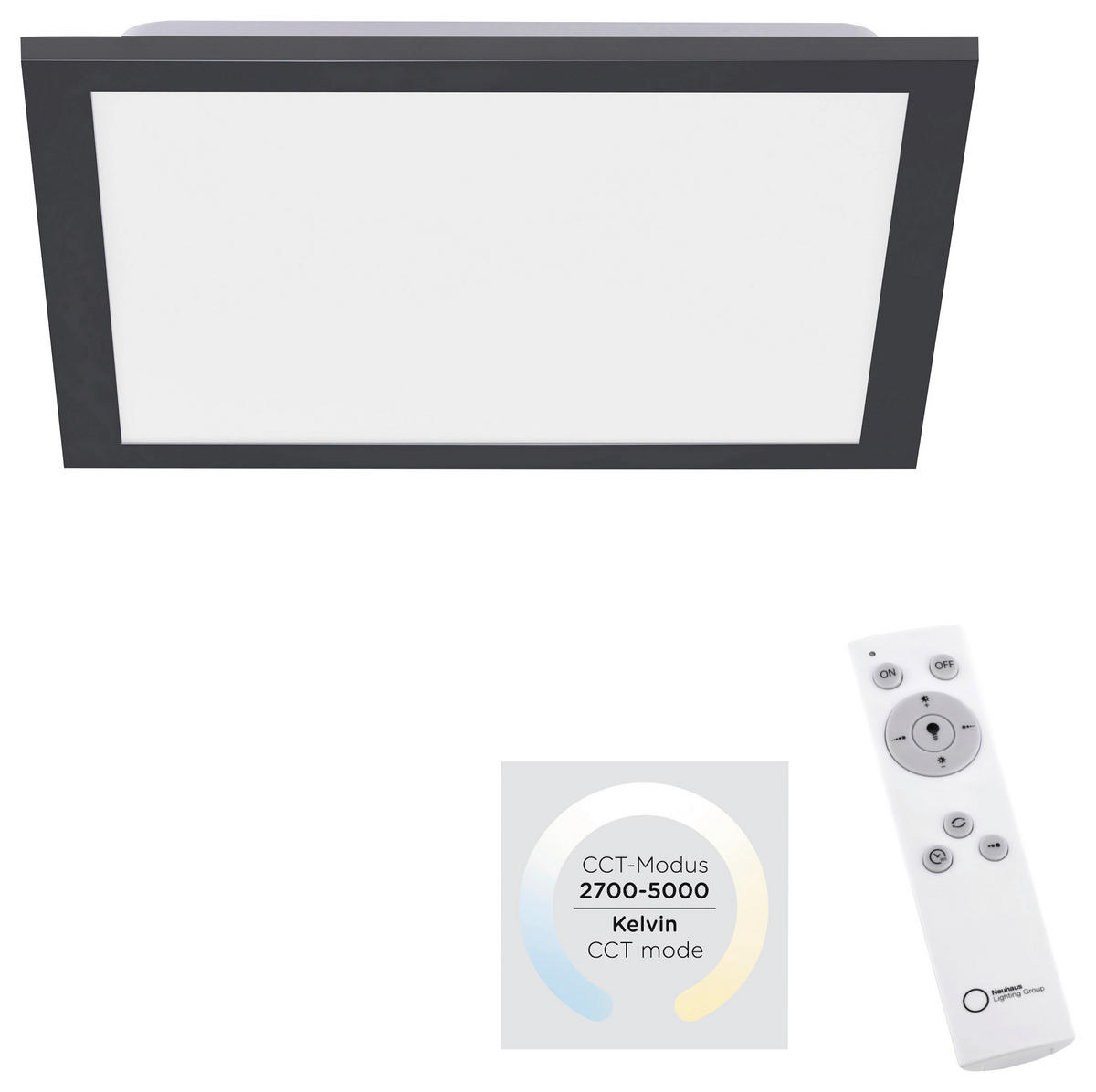 LED-DECKENLEUCHTE 29,5/29,5/6 cm   - Schwarz, Basics, Kunststoff/Metall (29,5/29,5/6cm)