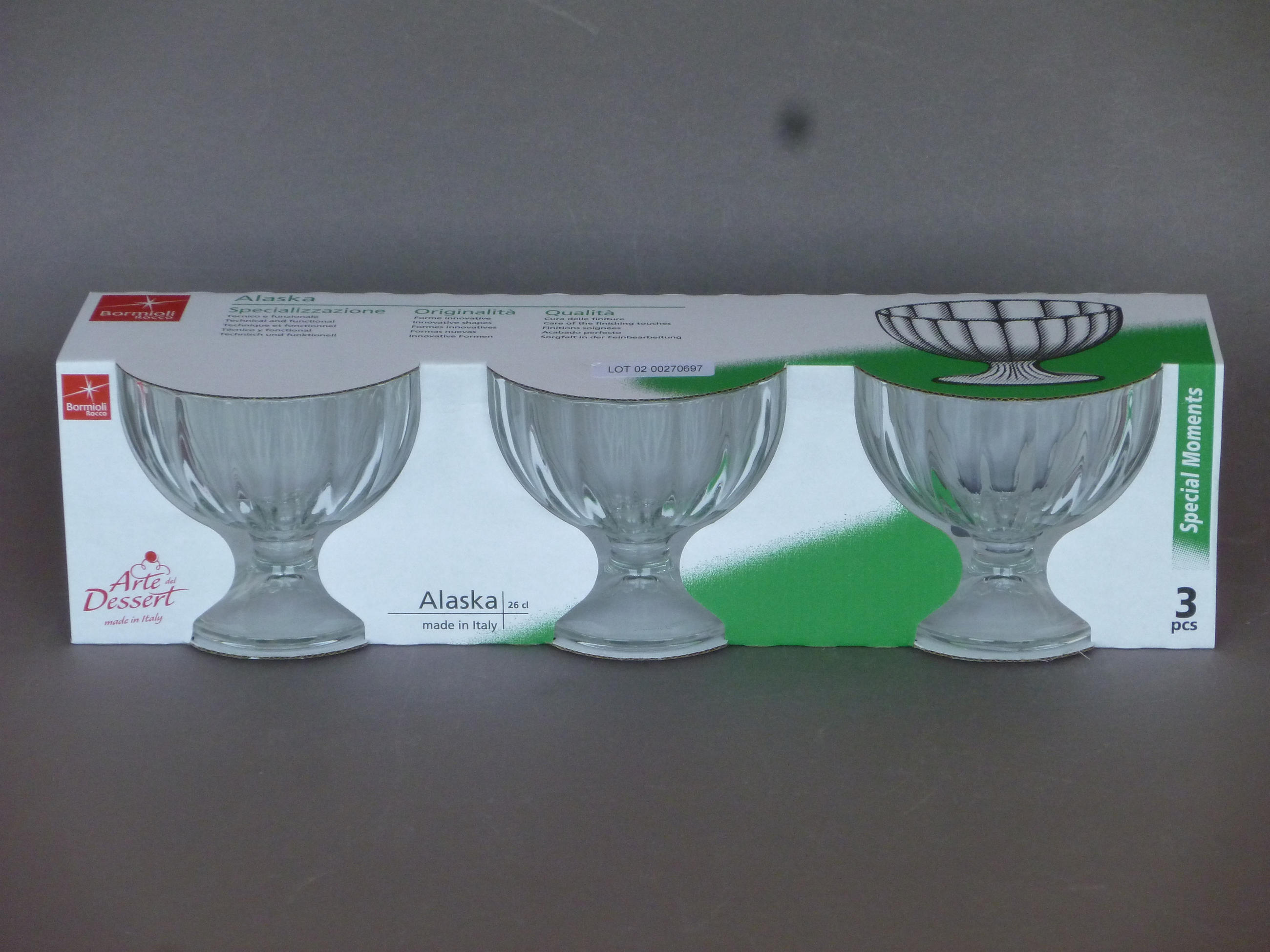 ZDJELA ZA DESERT  37,5/10/11 cm     - prozirno, Basics, staklo (37,5/10/11cm) - Van Well