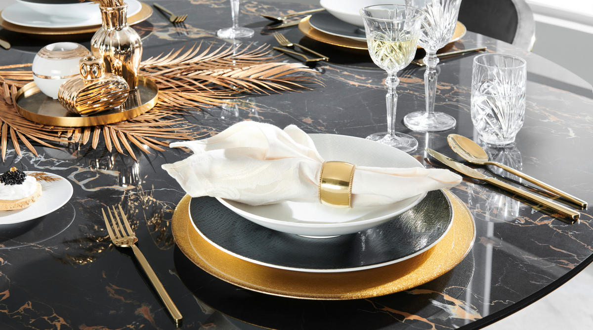 PLATZTELLER Glas  - Goldfarben, Trend, Glas (32,5cm) - Novel
