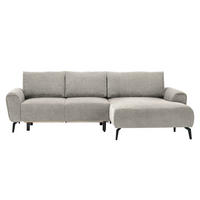 ECKSOFA in Webstoff Kaschmir  - Kaschmir/Schwarz, Design, Textil/Metall (272/170cm) - Welnova