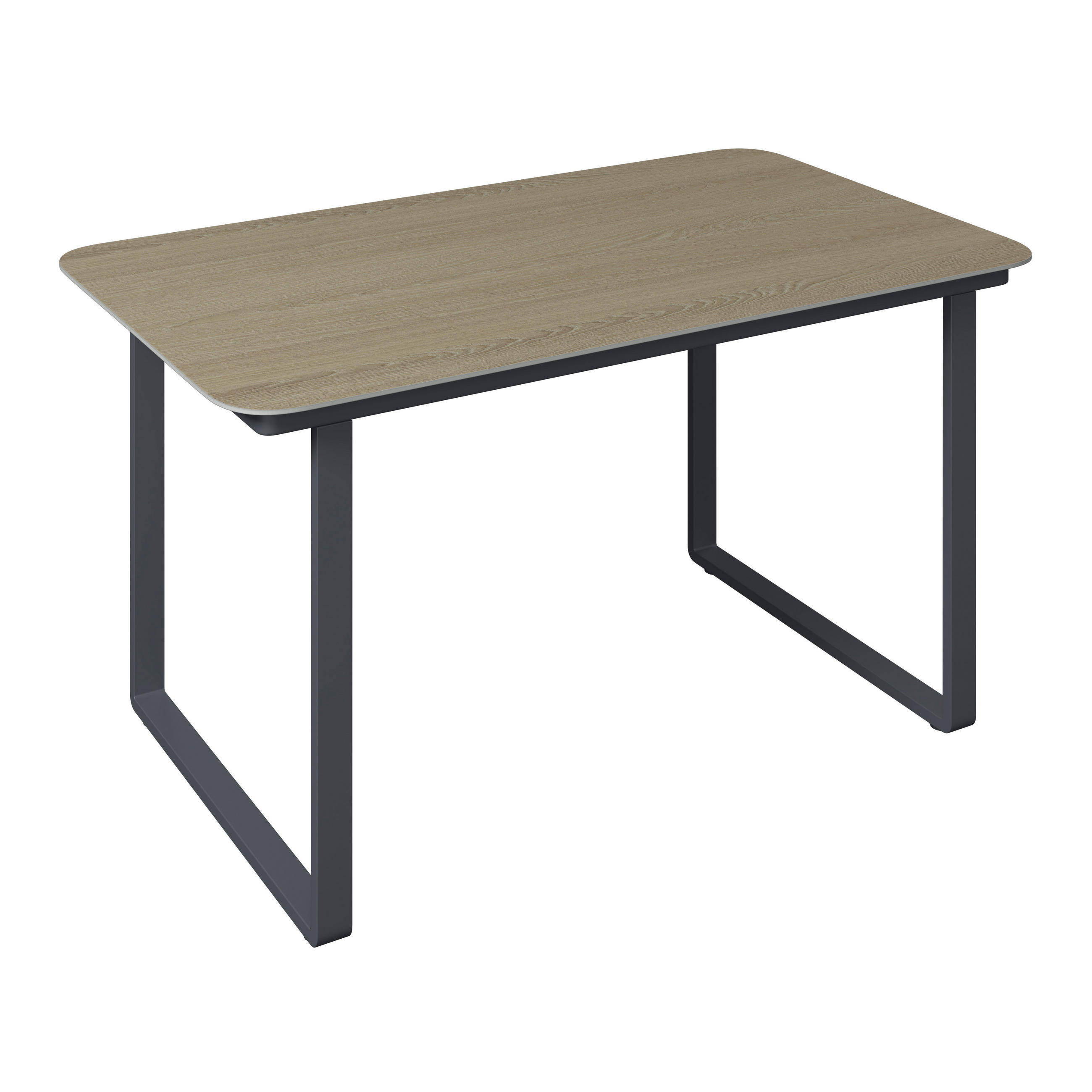 GARTENTISCH 135/74/80 cm Metall, Kunststoff Anthrazit, Naturfarben rechteckig  - Anthrazit/Naturfarben, MODERN, Kunststoff/Metall (135/74/80cm) - Ambia Garden