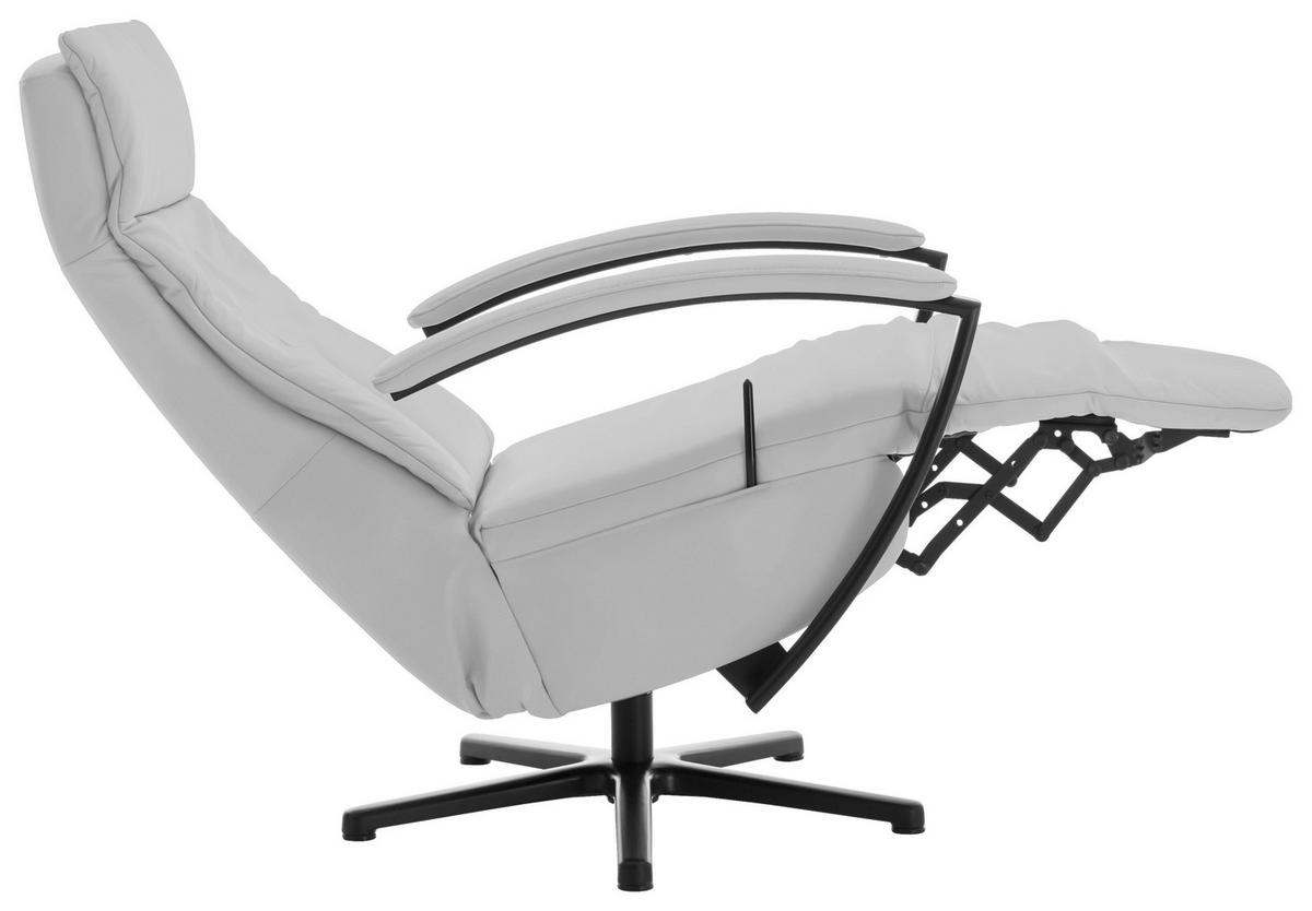 RELAXSESSEL in Leder Weiß  - Schwarz/Weiß, Design, Leder/Metall (76/112/83cm) - Beldomo Speed