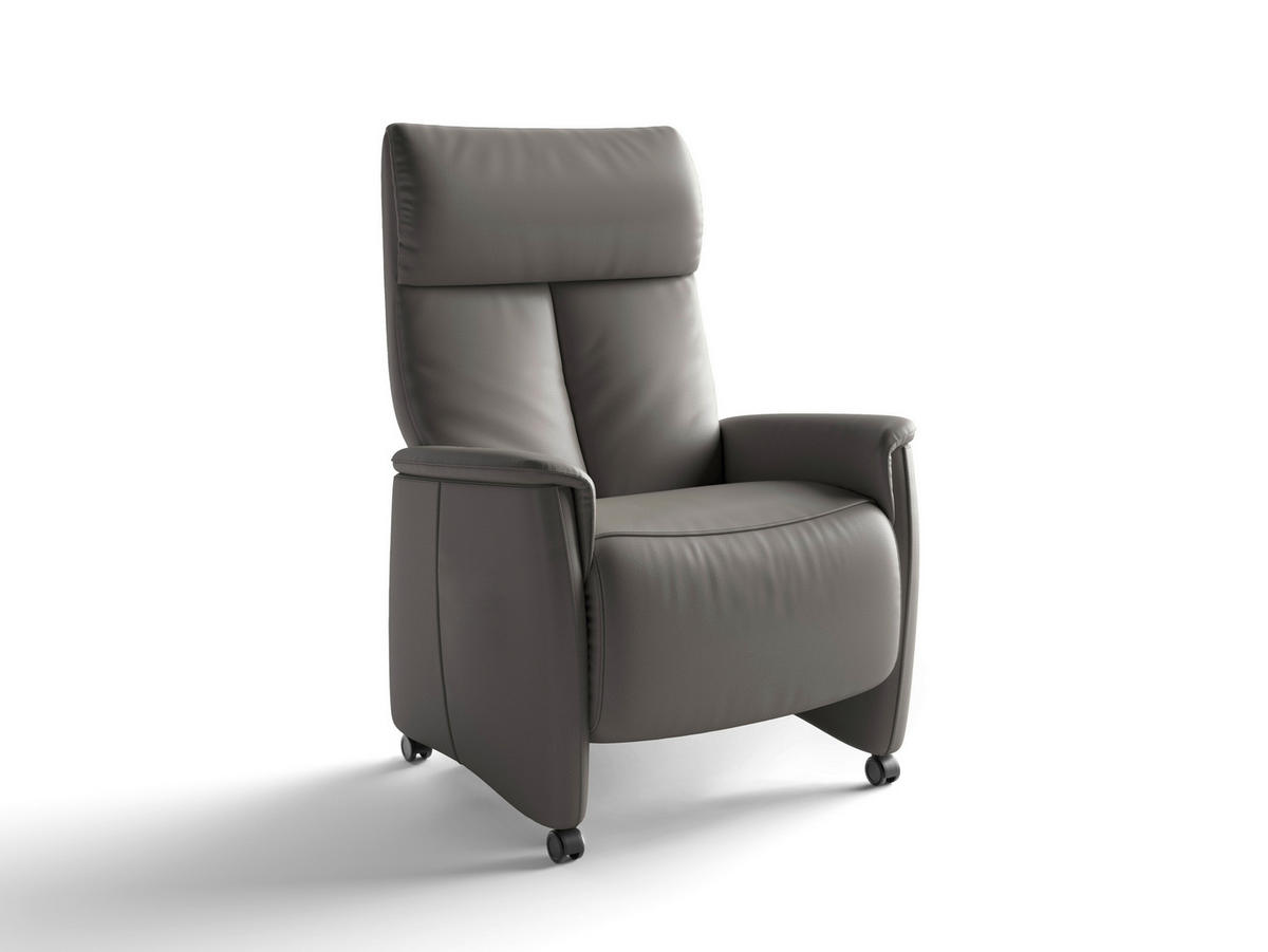 RELAXAČNÉ KRESLO, koža, mokka - čierna/mokka, Basics, koža/plast (76/112/84cm) - Sit & More