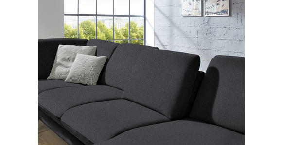 WOHNLANDSCHAFT Anthrazit Webstoff  - Anthrazit/Schwarz, Design, Textil/Metall (208/344/180cm) - Dieter Knoll