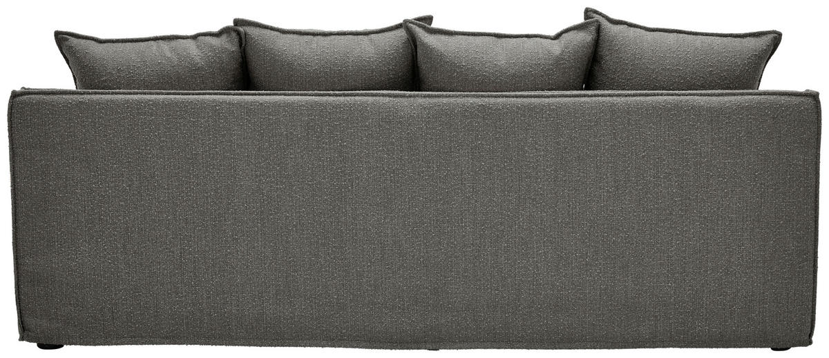 HUSSEN-3-SITZER-SOFA in Bouclé Grau  - Schwarz/Grau, Trend, Kunststoff/Textil (227/92/105cm) - Livetastic