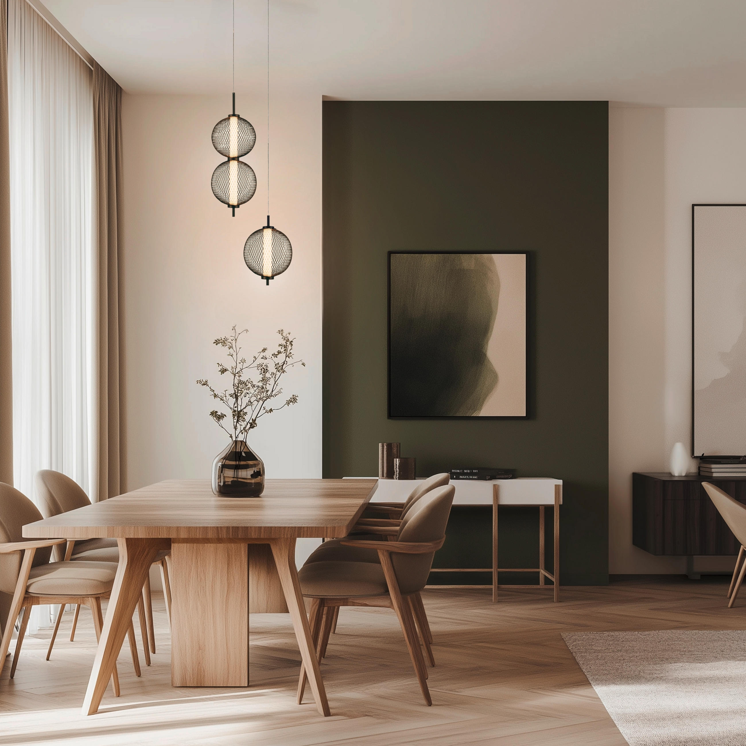 LED-PENDELLEUCHTE 14/14/150 cm  - Schwarz/Weiß, Design, Kunststoff/Metall (14/14/150cm)