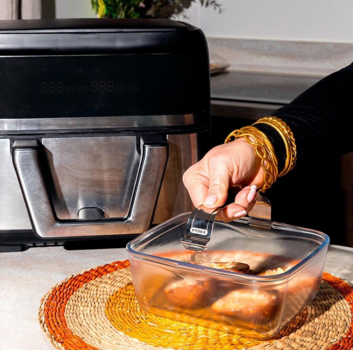 Ugnsform,för airfryer   - transparent, Basics, glas (18/20cm) - Pyrex