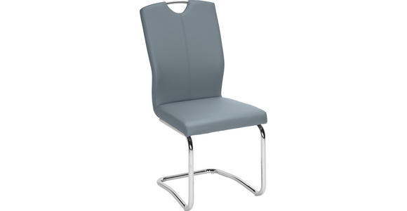 SCHWINGSTUHL in Metall, Textil Blau, Chromfarben - Blau/Chromfarben, Design, Textil/Metall (58,5/99,5/46cm) - Hom`in