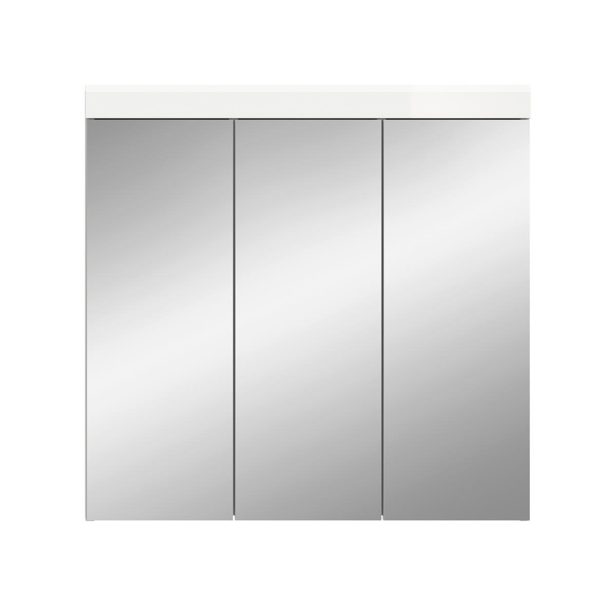 SPIEGELSCHRANK 80/79/18 cm  - Weiß, Trend, Glas/Holzwerkstoff (80/79/18cm) - MID.YOU