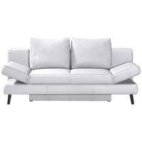SCHLAFSOFA in Echtleder Weiss  - Weiss/Schwarz, Design, Leder/Metall (200/85/90cm) - Novel