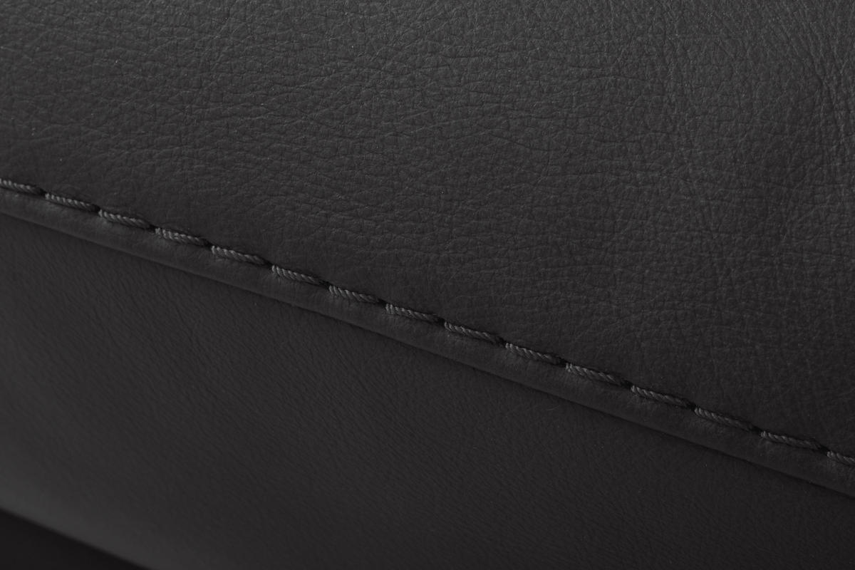 2,5-SITZER Echtleder Dunkelgrau  - Dunkelgrau/Schwarz, Design, Leder/Metall (218/95/107cm) - Celina Home
