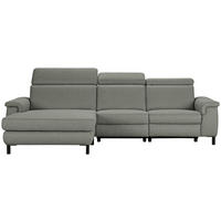 ECKSOFA Grün Flachgewebe Rücken echt, Kopfteilverstellung  - Schwarz/Grün, KONVENTIONELL, Textil/Metall (182/304cm) - Pure Home Comfort
