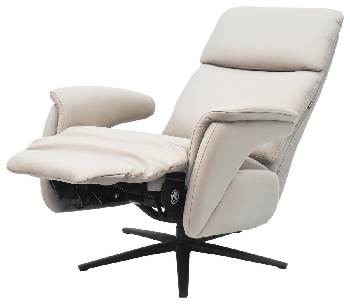 RELAXSESSEL Jessica beschichtet Kombination Echtleder/Lederlook    - Hellgrau/Schwarz, Design, Leder/Textil (74/100/89cm) - Cantus