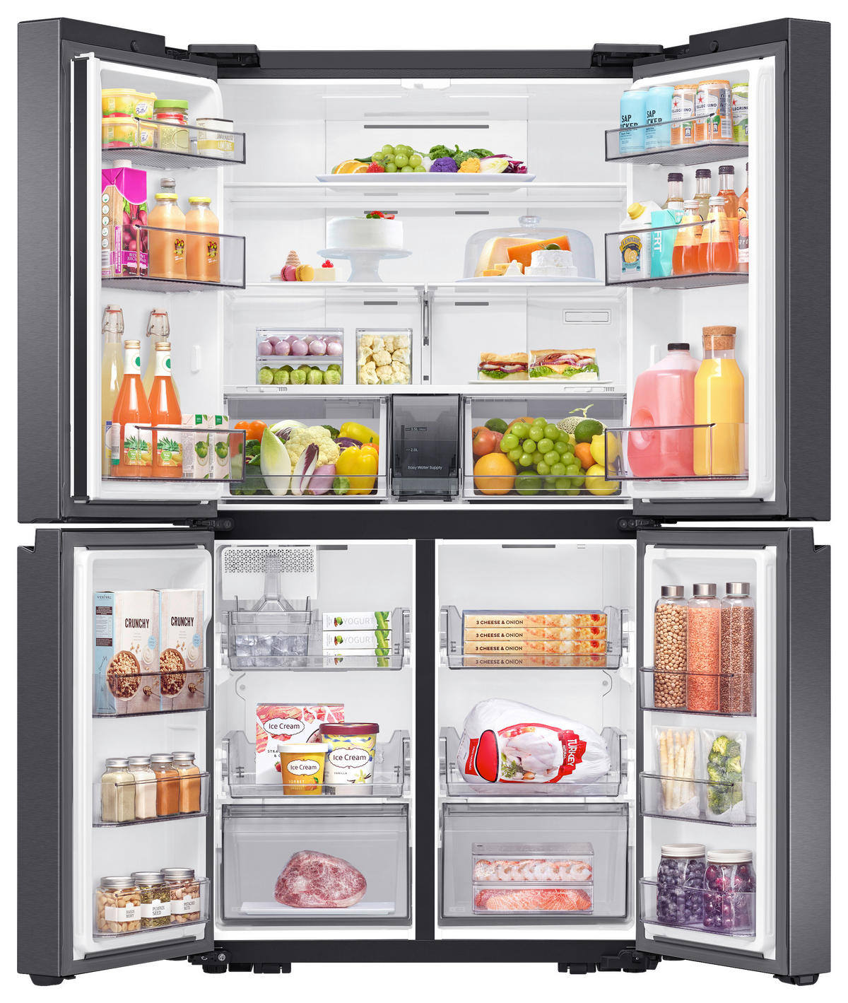 FRENCH-DOOR 91,2/177,9/72,3 cm  - Schwarz, Trend, Glas/Kunststoff (91,2/177,9/72,3cm) - Samsung