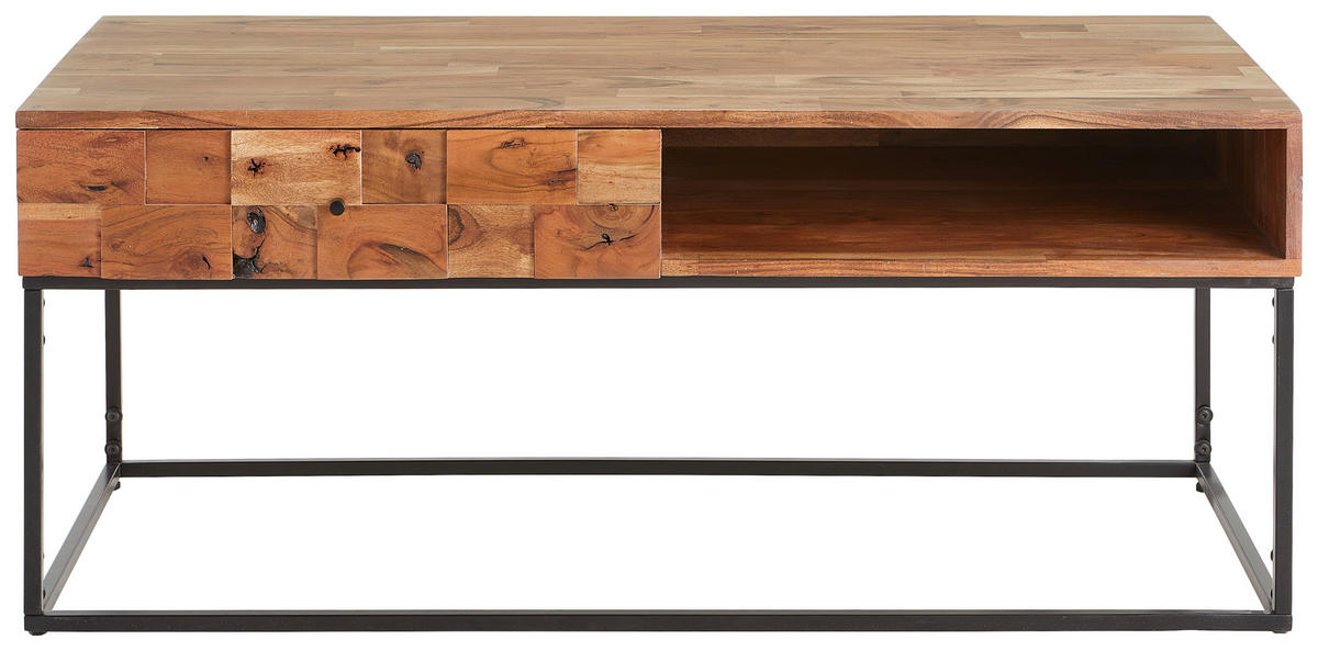 KLUB STOČIĆ  boja akacije  - boja akacije/crna, Trendi, drvo/metal (110/55/45cm) - Carryhome