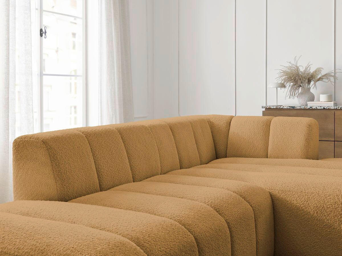 ECKSOFA  ANNECY Gelb Bouclé  - Gelb/Schwarz, MODERN, Kunststoff/Textil (262/170cm)