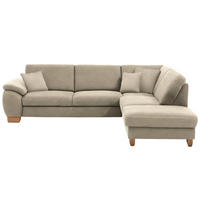 ECKSOFA in Mikrofaser Naturfarben  - Wildeiche/Beige, Natur, Holz/Textil (286/236cm) - Voleo