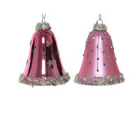 Ornamente Xmassale - roz aprins, Basics, sticlă (6,5/6,5/8cm)