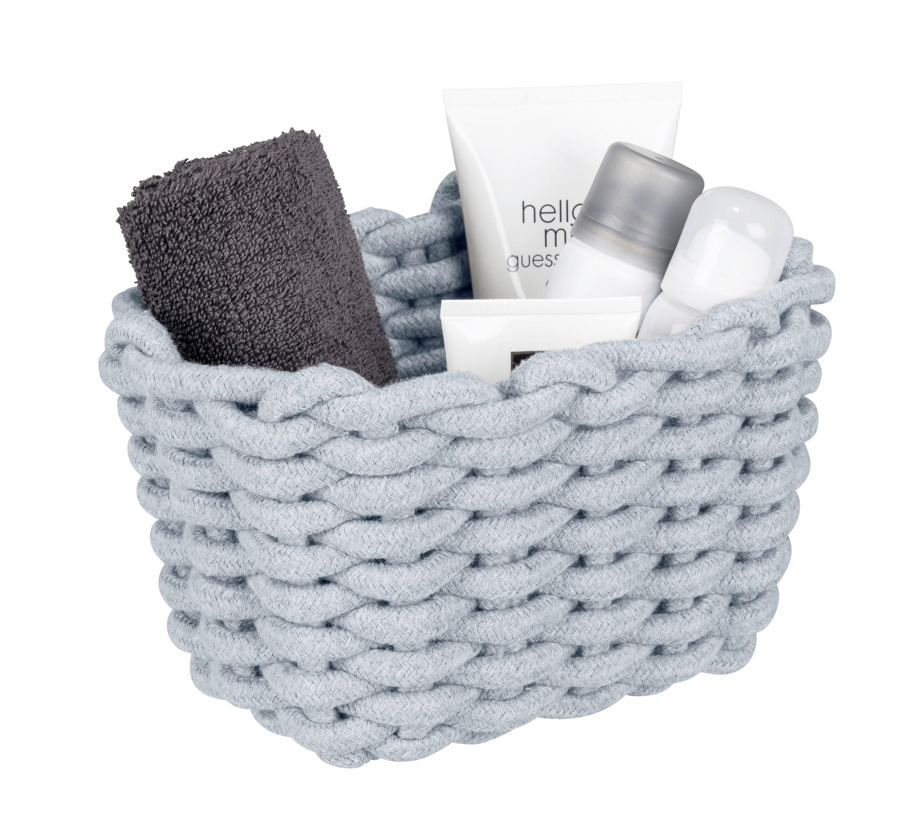 AUFBEWAHRUNGSKÖRBCHEN     - Hellgrau, Basics, Naturmaterialien/Textil (20/13/15cm) - Wenko
