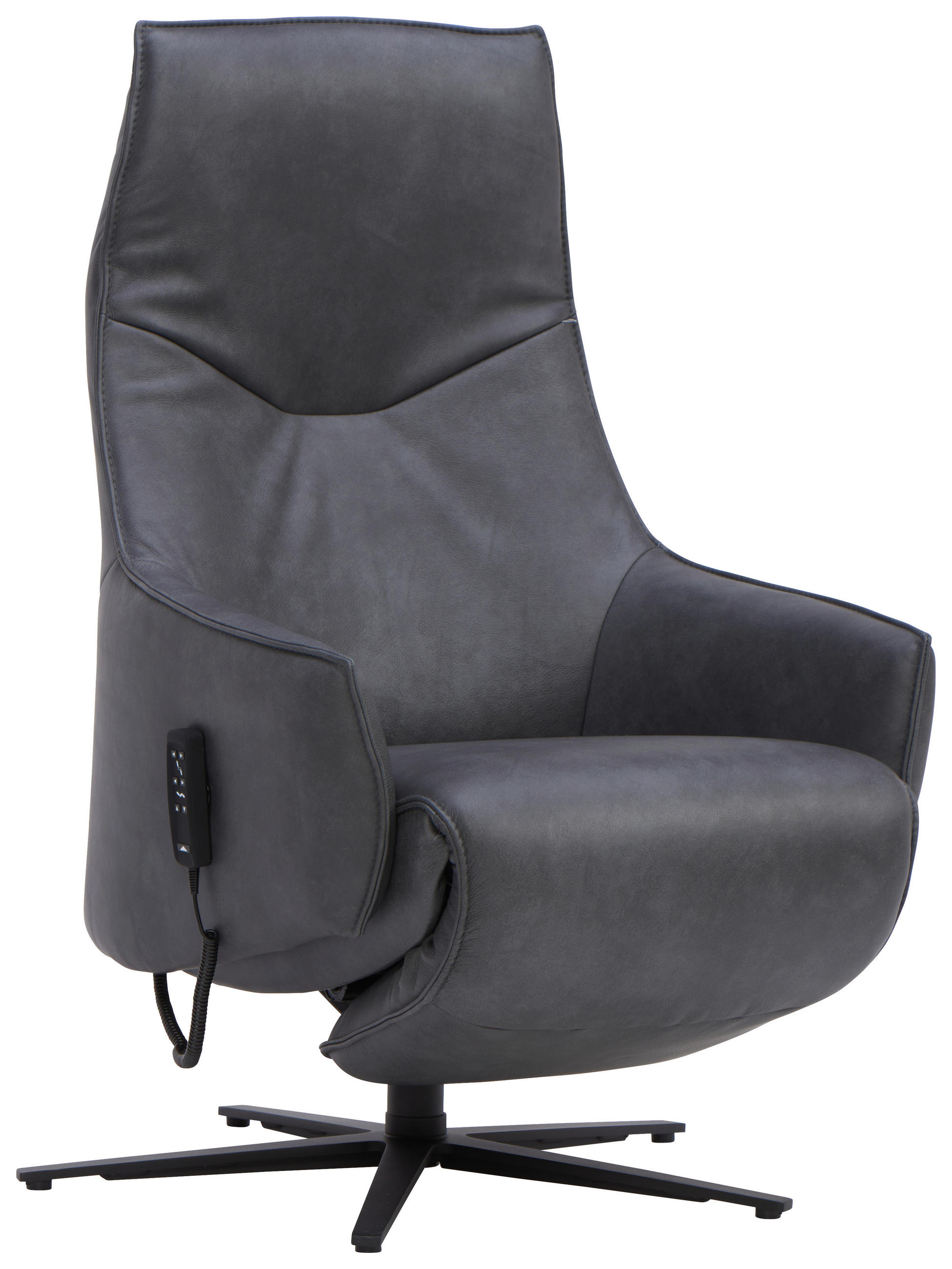 RELAXSESSEL in Leder Anthrazit  - Anthrazit, Design, Leder/Metall (70/112/85cm) - Himolla Komfortklass