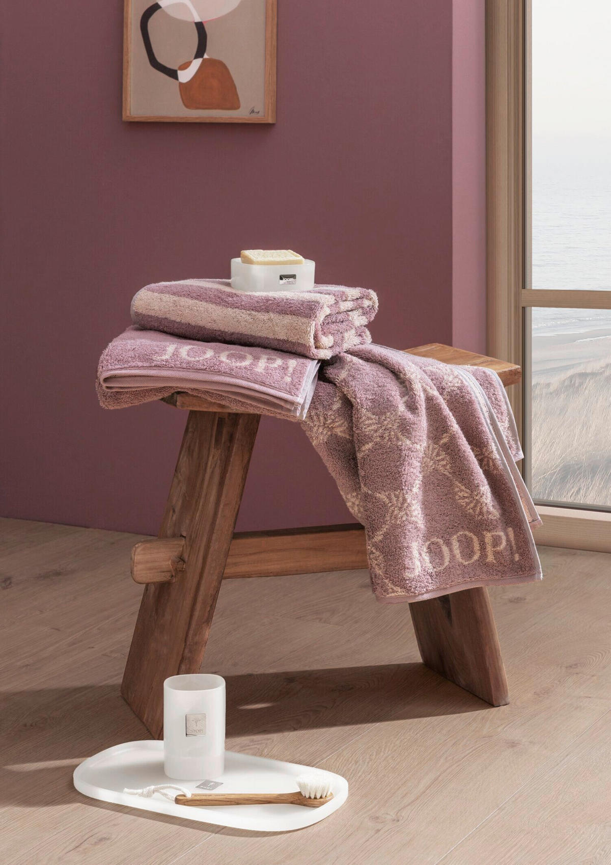 HANDTUCHSET JOOP! CLASSIC Rosa 2-teilig  - Rosa, Basics, Textil (100/50cm) - Joop! Living