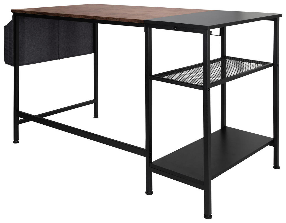 PSACÍ STŮL, hnědá, černá, 120/60/76 cm - černá/hnědá, Basics, kov/kompozitní dřevo (120/60/76cm) - MID.YOU