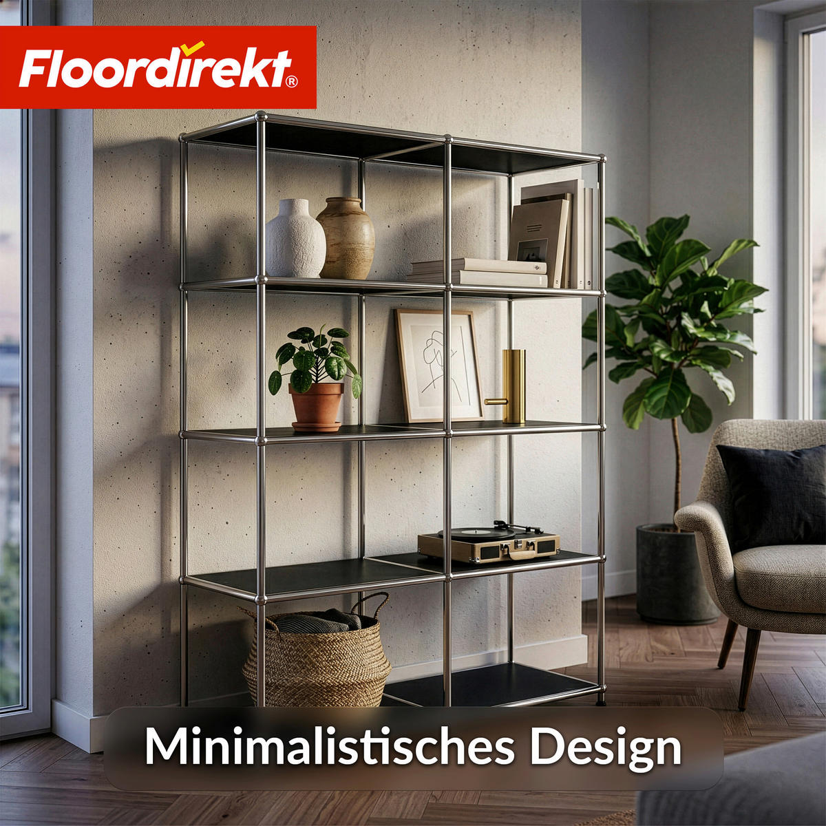 STANDREGAL Schwarz  - Schwarz, Basics, Metall (78/118/40cm) - Floordirekt